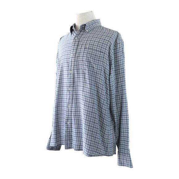 Faherty Brand Blue Gray Check Button Down Shirt Men’s XL 100% Cotton Soft Flanne - Picture 6 of 10